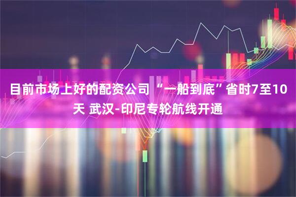 目前市场上好的配资公司 “一船到底”省时7至10天 武汉-印尼专轮航线开通